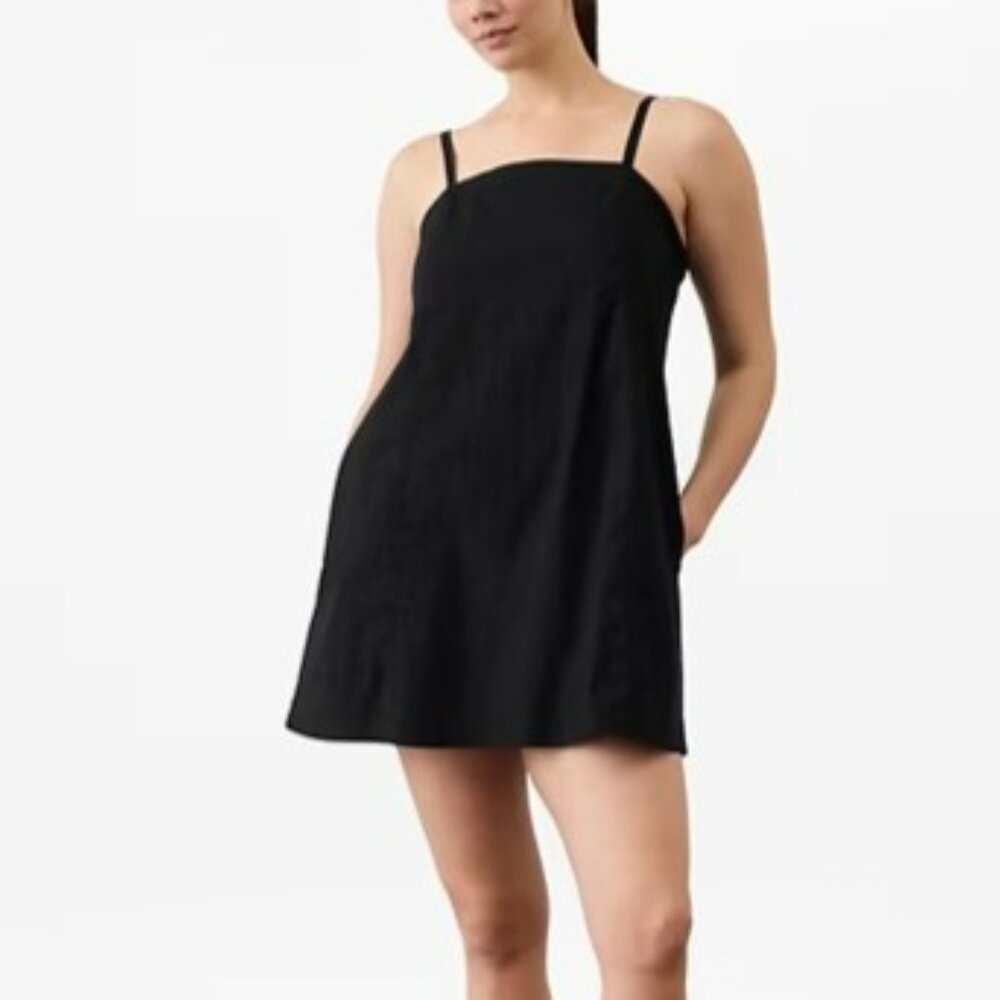 NWT Athleta Paradise Cami Dress Size Medium In Black